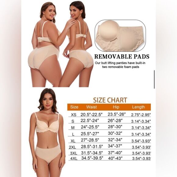 Women's Cream Intimates Set with Removable Pads NWT looks like L - Picture 3 of 15